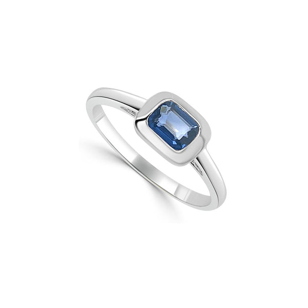 Bezel Blue Sapphire Ring - 1